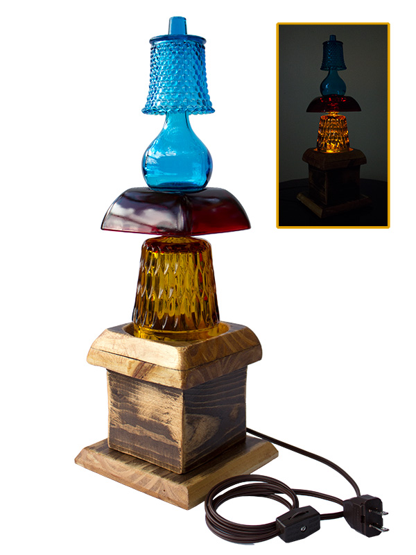 Jazzy - Vintage Glass Sculpture and Night Light